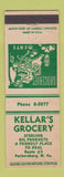 Matchbook Cover - Kellar's Grocery Parkersburg WV