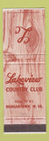Matchbook Cover - Lakeview Country Club Morgantown WV