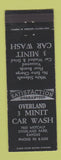 Matchbook Cover - Overland 3 Minit Car Wash Overland Park KS