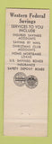 Matchbook Cover - Western Federal Savings Chicago IL Full Length
