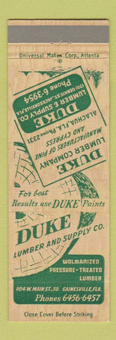 Matchbook Cover - Duke Lumber and Supply Jacksonville FL