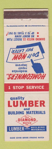 Matchbook Cover - Diamond MATch Lumber Building Materials
