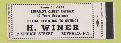 Matchbook Cover - H Winer Catering Buffalo NY Full Length