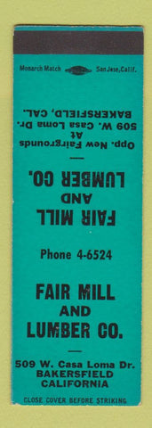Matchbook Cover - Fair Mill and Lumber Bakersfield CA