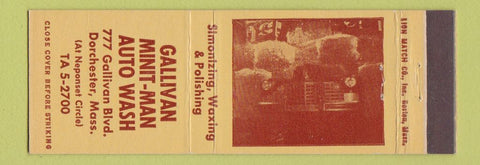 Matchbook Cover - Gallivan Minit Man Car Wash Dorchester MA