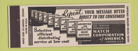 Matchbook Cover - Match Corporation of America Full Length