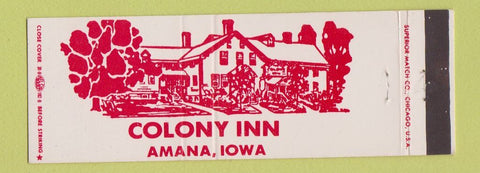 Matchbook Cover - Colony Inn Amana IA Full Length