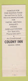 Matchbook Cover - Colony Inn Amana IA Full Length