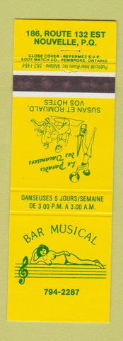 Matchbook Cover - Bar Musical Nouvelle QC girlie