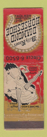 Matchbook Cover - Billy Rose's Diamond Horseshoe New York City girlie WEAR