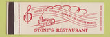 Matchbook Cover - Stone's Restaurant Marshalltown IA Full Length