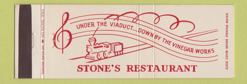 Matchbook Cover - Stone's Restaurant Marshalltown IA Full Length