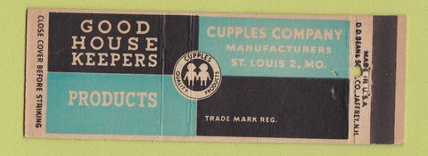 Matchbook Cover - Cupples Good House Keepers Products ST Louis MO Full Length