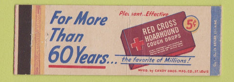 Matchbook Cover - Red Cross Cough Drops Full Length