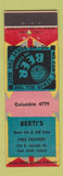 Matchbook Cover - Berti's San Jose CA bar