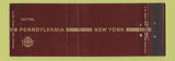Matchbook Cover - Hotel Pennsylvania New York City Full Length