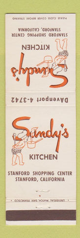 Matchbook Cover - Sandy's Kitchen Stanford CA