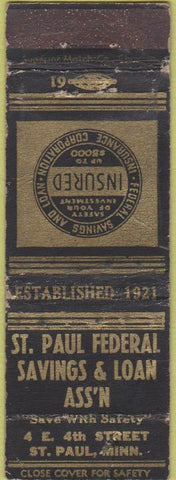 Matchbook Cover - ST Paul Savings Loan MN WORN