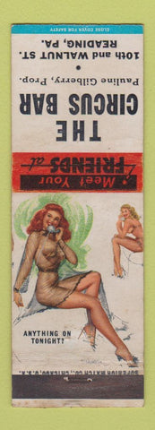 Matchbook Cover - The Circus Bar Reading PA pinup