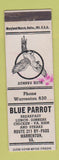 Matchbook Cover - Blue Parrot Warrenton VA STAINED