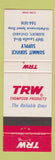 Matchbook Cover - TRW Thompson Products Summit Service Sudbury ON
