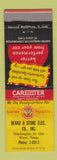 Matchbook Cover - Carter Carburetors Bread Stone Electric Waco TX
