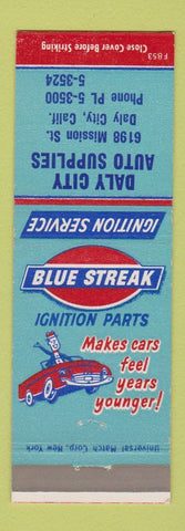 Matchbook Cover - Blue Streak Ignition Parts Daly City CA