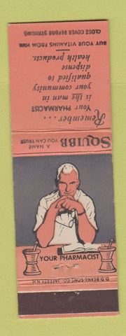 Matchbook Cover - Squibb Drugs DD Bean