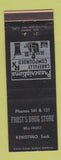 Matchbook Cover - Frost's Drug Store Kinistino SK