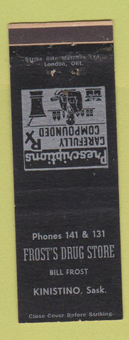 Matchbook Cover - Frost's Drug Store Kinistino SK