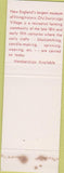 Matchbook Cover - Old Sturbridge Village MA