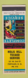 Matchbook Cover - Holis Hill Texaco oil gas Portales NM