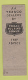 Matchbook Cover - Texaco oil gas Steinman's Hazleton PA