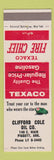 Matchbook Cover - Texaco oil gas Clifford Cole Piggott AR