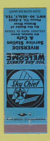 Matchbook Cover - Texaco oil gas Riverside Service Cafe Sealy TX BBQ