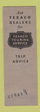 Matchbook Cover - Texaco oil gas Geritz's Bethlehem PA