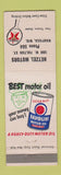 Matchbook Cover - Hetzel Motors Texaco oil gas Waupaca WI