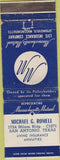 Matchbook Cover - Insurance Michael Romell San Antonio CA WEAR