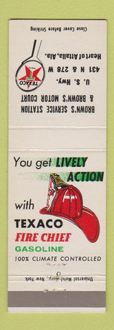 Matchbook Cover - Texaco oil gas Brown's Motor Court Attalla AL