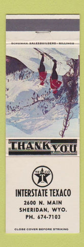 Matchbook Cover - Interstate Texaco oil gas Sheridan WY