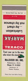 Matchbook Cover - Texaco oil gas McLeieer Kalamazoo MI