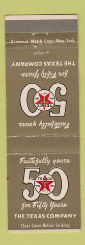 Matchbook Cover - Texaco oil gas 50th Anniversary