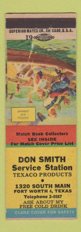 Matchbook Cover - Don Smith Texaco oil gas Fort Worth TX