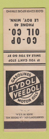 Matchbook Cover - Tydol Veedol oil gas Le Roy MN low phone #