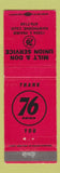 Matchbook Cover - Union 76 oil gas Milt & Don Hawthorne CA
