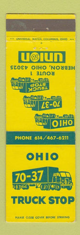 Matchbook Cover - Ohio 70-37 Truck Stop Union 76 oil gas Hebron OH