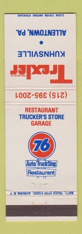 Matchbook Cover - Union 76 oil gas Trexler Kuhnsville Allentown PA