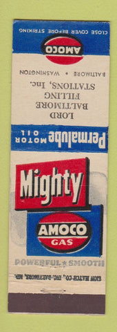 Matchbook Cover - Amoco oil gas Lord Baltimore MD Washington DC
