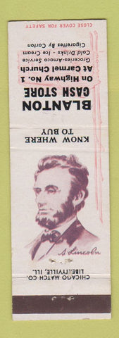 Matchbook Cover - Blanton Cash Store Amoco oil gas Carmel Church