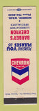 Matchbook Cover - Barber's Chevron oil gas Monroe WA